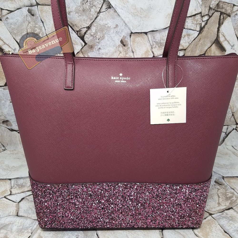 #bagsavenue Glitter Penny Greta Court Cherrywood Kate Spade FAST SHIPPING - Picture 5 of 15